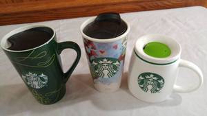 Starbucks Travel Mugs.(3)