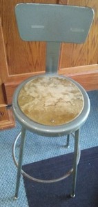 Metal Shop Stool With Back.