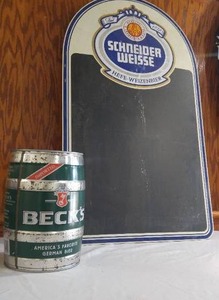 Becks Mini Metal Barrel And More.
