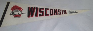 Wisconsin Badgers Vintage Pennant Great Condition 23.5 Long.