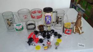 Misc. Bar Glasses, Bottle Tops And More.
