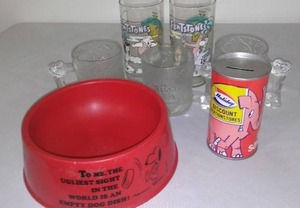 Snoopy, Flintstones and Holiday Glass Collectibles.