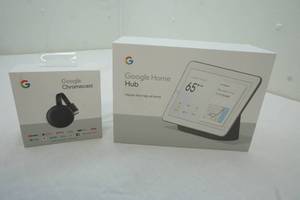 lot 191 image: Appears Brand New Goodle Chrome Cast, Google Home Hub