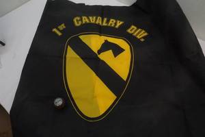 lot 224 image: 1st Calvary Division Flag , Wooden Chevy Shifter Knob