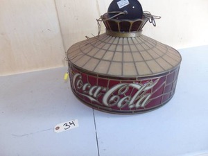lot 34 image: Vintage Coke Pendant Light - 18