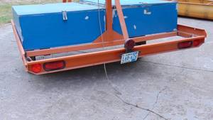 lot 2 image: 4 Place Canoe Trailer with Two Large Storage Containers