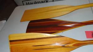 lot 17 image: 3 Piece Lot of Mixed Wooden Canoe Paddles