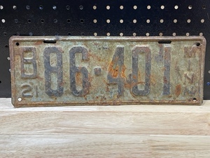 1921 License Plate