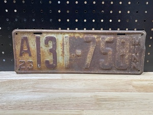 1923 License Plate