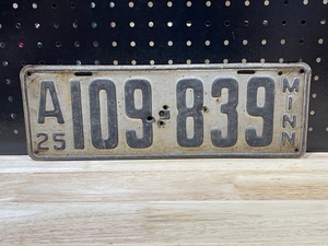 1925 License Plate