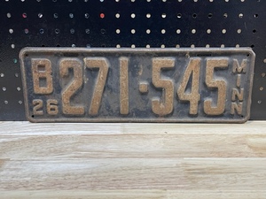 1926 License Plate