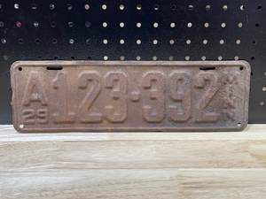 1929 License Plate