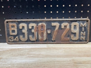 1934 License Plate