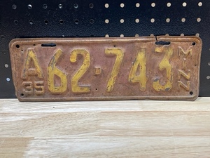 1935 License Plate