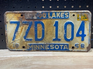 1968 License Plate