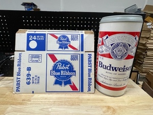 Budweiser Coin Bank and Pabst Unused Boxes