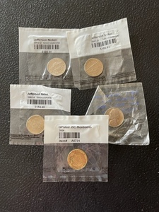 Uncirculated Jefferson Nickels One Gold Plated