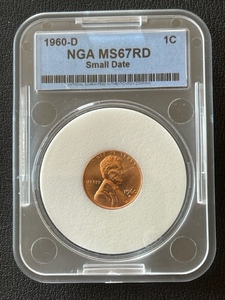 1960-D NGA MS67 Red Small Date Lincoln Cent