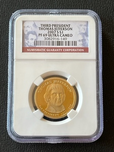 2007 Jefferson Presidential Dollar NGC PF 69 Ultra Cameo