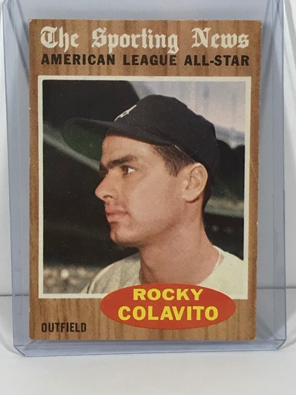 1962 Topps Sporting News American League All Star Rocky Colavito Baseball  Card #472  Give Me A Bidd Auction with collector cars, baseball/hockey  cards, vintage items, Barbies, Hunting and fishing items, military