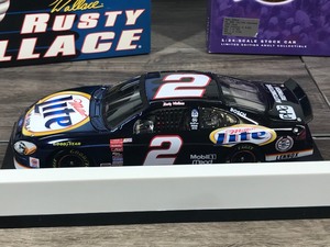 lot 11 image: 2000 Nascar Action Racing Collectible Rusty Wallace Ford Taurus #2 Miller Lite  10th Anniversary 124 scale die cast stock car