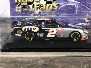 lot 38 image: 2001 Action Race Fans Collectibles Rusty Wallace Ford Taurus #2 Miller Lite  Harley Davidson 124 scale die cast stock car