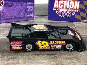 lot 45 image: 1998 Racing Action Platinum Series Collectibles Etreme Series Rick Auckland TJs Bar & Grill Ewing, Indiana  Celery Signs Custom Racing Decals 124 scale die cast dirt track car