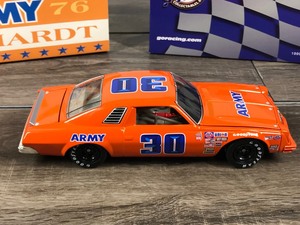 lot 51 image: 1999 Nascar Action Racing Collectibles 1976 Chevy Malibu Dale Earnhardt #30  Army 124 scale die cast stock car