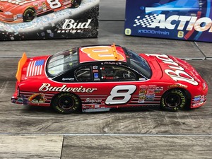 lot 86 image: 2001 Nascar Action RCCA Dale Earnhardt Jr. Monte Carlo #8 Budweiser  Talladega Win  Raced Version 124 scale die cast stock car