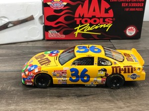 lot 89 image: 2001 Nascar Mac Tools Racing Ken Schrader Grand Prix #36  M&Ms 124 scale die cast stock car