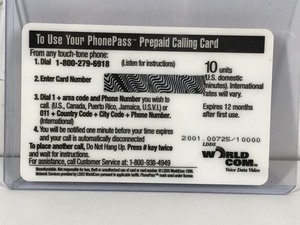 lot 150 image: 2001 LDDS World Com Calling Card Michael Jordan