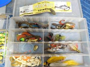 lot 229 image: 2 Tackle boxes of tackle and 2 empty tackle boxes