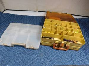 lot 231 image: 2 tackle boxes with spinners and rubber bait