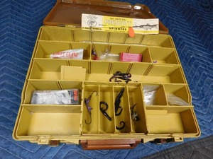 lot 232 image: Double sided tackle box with tackle