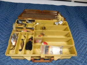 lot 233 image: Doublr sided Plano tackle box of tackle