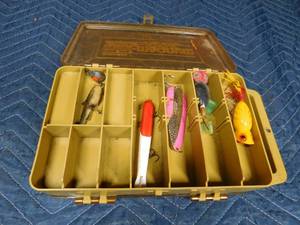 lot 239 image: Double sided Plano tackle box with tackle