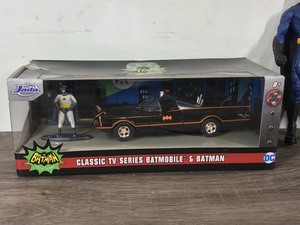 lot 451 image: 2020 Jada Classic TV Series Batmobile & Batman in box with separate Batman figurine