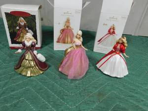 lot 284 image: 3 Hallmark Barbie ornaments