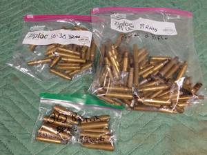lot 317 image: 3 bags of brass shell casings