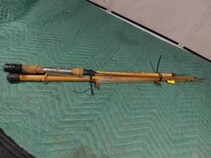 lot 343 image: 2 Vintage ice sticks and 1 steel angling pole