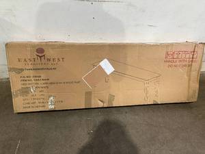 lot 57 image: East West Furniture CAB-LWH-W Linen White Dining Table Bench with Solid Wood Seat