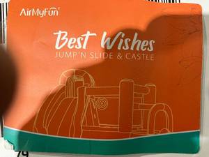 lot 73 image: AirMyFun Best Wishes JumpN Slide & Castle with Blower
