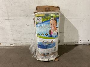 lot 25 image: INTEX 28211EH 12ft x 30 Inch Metal Frame Above Ground Pool with Cartridge Filter Pump