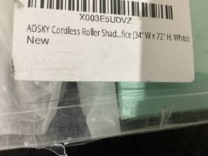 lot 110 image: AOSKY White 23 x 72 Inch Cordless Blackout Roller Shade