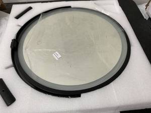 lot 140 image: Hasipu Black Rotating 18 Inch Round LED Vanity Mirror