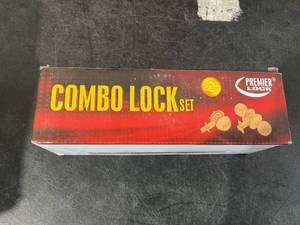 lot 150 image: LOT OF 6 Preimer Oil Rubbed Bronze Lock Combo Entry Lock Set Door Knob and Single Cylinder Deadbolt Keyed Alike with 72 Keys Included