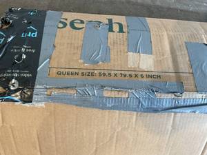 lot 45 image: Zinus Joseph 6 Inch Black Metal Queen Size Platform Bed Frame