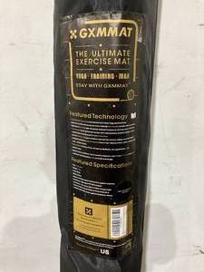 lot 79 image: GXMMAT 6 x 6 ft. Large Extra Wide and Thick Black Yoga Mat