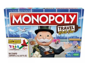 lot 84 image: LOT OF 4 Monopoly Board Games - Cheaters Edition, Classic, Travel World Tour and Target