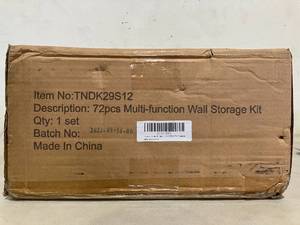 lot 163 image: Ultrawall 48 x 36 Inch Pegboard Wall Organizer with Hooks and Storage Bins